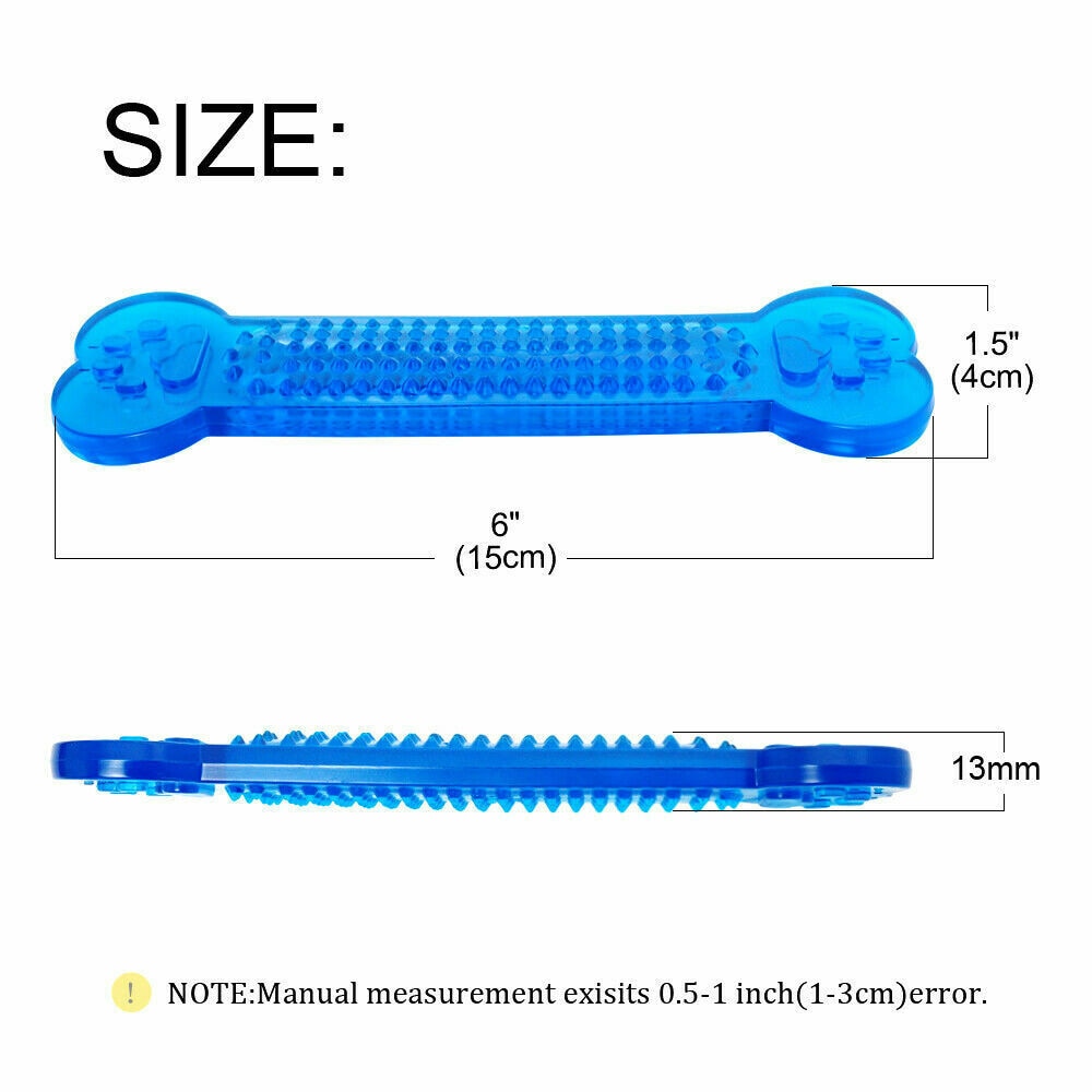 Side view of rubber bone chew toy — long-lasting dog dental toy